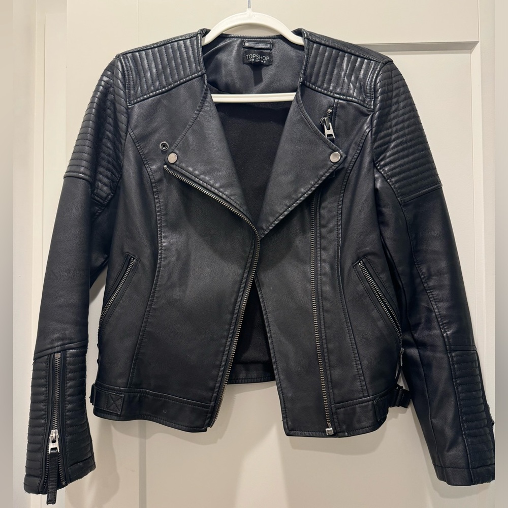 Topshop Leather Moto Jacket
